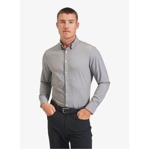 Like New - Mizzen + Main Leeward floral dot print LS dress shirt - size M